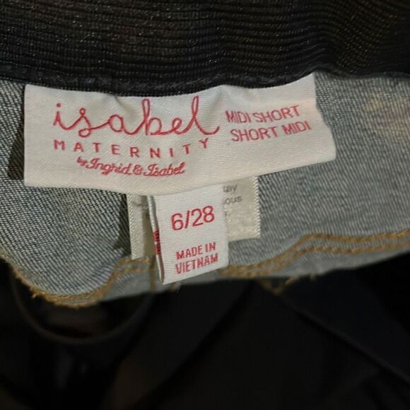 ISABEL MATERNITY Women's Maternity Distressed Blue Jean Shorts Size 6 - Picture 3 of 4